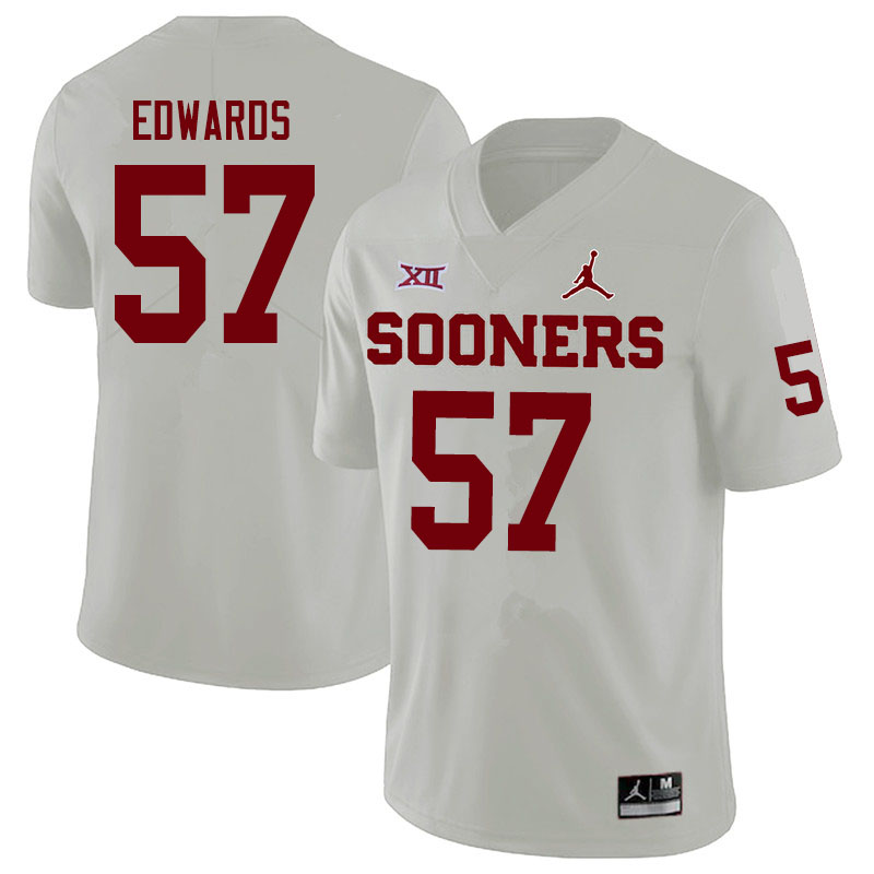 Oklahoma Sooners #57 Zach Edwards Jordan Brand College Football Jerseys Sale-White